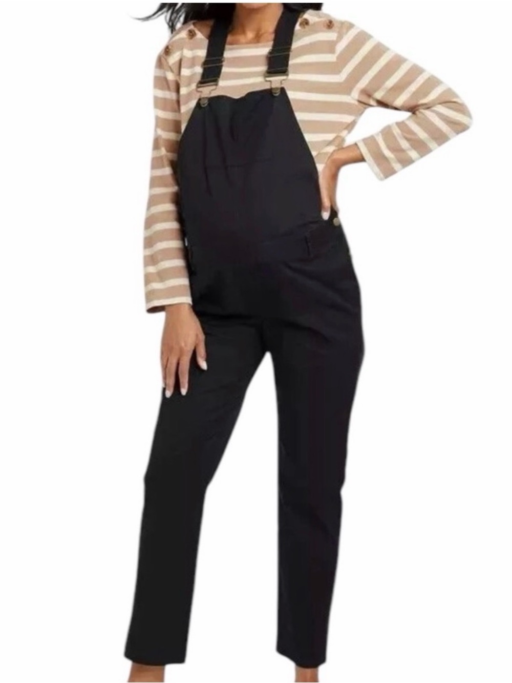 Maternity The Nines by Hatch Black Overalls Size S Adjustable Jumpsuit